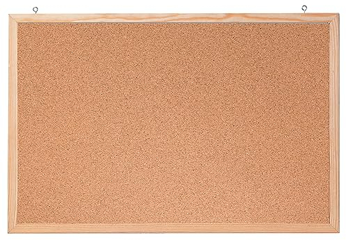 FRANKEN Kork-Memoboard, 100 x 60 cm, pinnbar, mit Holzrahmen, Notiztafel zur Wandbefestigung, braun, CC-KT60100