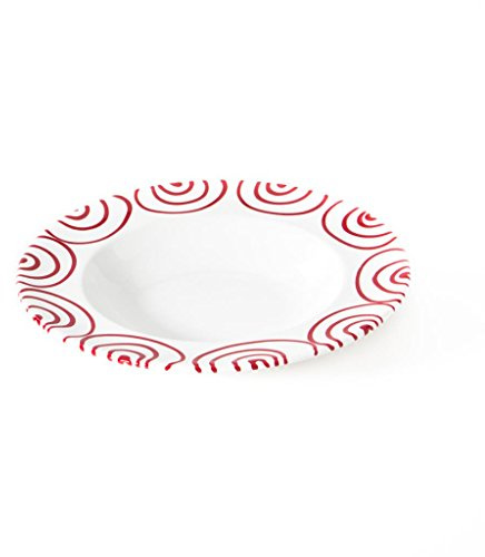 GMUNDNER KERAMIK Assiette Creuse | Diamètre : 24 cm | Flammes en Rouge | Vaisselle, fabriquée à la Main en Autriche