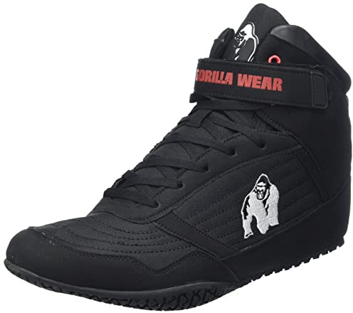 Gorilla Wear High Tops Red rot - schwarzes Logo - Bodybuilding und Fitness Schuhe für Damen und Herren, Schwarz, 46 EU