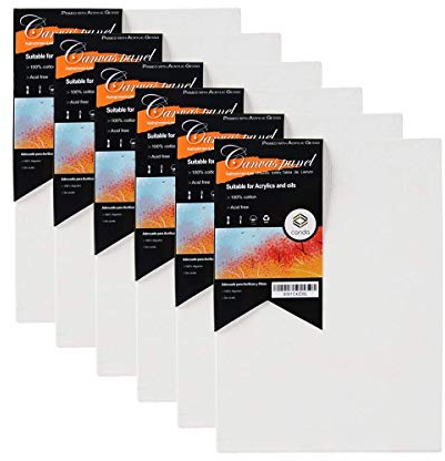 Conda Leinwand zum Bemalen Set, 12x17cm, 12 Stücke, 100% Baumwolle, Weiße Malkarton Leinwände Set für Acryl, Öl Malerei, Gouache, Aquarell