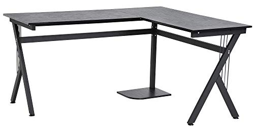 Mesa de Ordenador PC Mesa Esquinera de Ángulo en L 155x130x76cm Negro