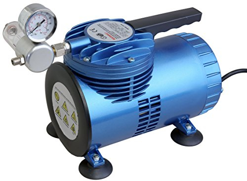 Pro-Lift-Werkzeuge Airbrush Kompressor 1 Zylinder / 3,5 bar Mini Kompressor 68l/min 230V Membran-Kompressor Abschaltautomatik ölfrei