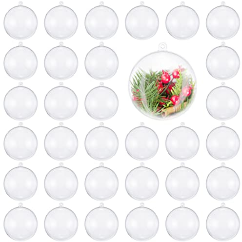 THE TWIDDLERS 48 Boules de Noël Transparentes à Remplir & Décorer (6cm) - Ornement de Sapin à Suspendre Personnalisé - Déco DIY pour Noël, Mariages, Anniversaires, Fêtes