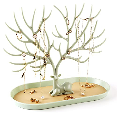MORE&LESS Geweih Schmuck Displayständer Baum Turm hängende Aufbewahrungsstücke Ringe Ohrringe Halsketten Armbänder