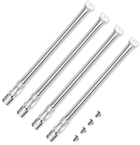 QuliMetal Grilldelar för Weber Genesis 330, grillbrännare för Weber Genesis E330 E320 E310 S310 S320 S330 Gasgrillar med främre kontrollvred, 304 rostfritt stål 62752 utbyte, 4-pack