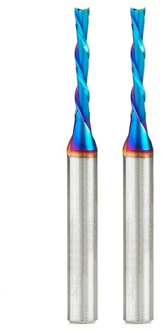 Amana Tool 46225-K-2 SC Spektra Extreme Tool - Juego de 2 brocas en espiral revestidas de 1/8 de diámetro x 13/16 CH x 1/4 SHK de 2-1/2 pulgadas de largo