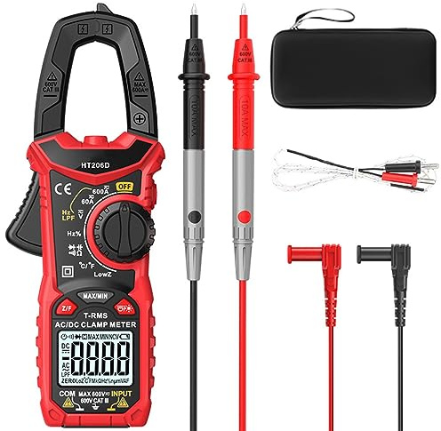 CENPEK Digital Clamp Meter Multimeter Ac Ström Och Ac/Dc Spänningstestare Med Lcd Bakgrundsbelysning Och Resistance Test Auto Ranging Kapacitans Kontinuitet Motstånd Duty Etc