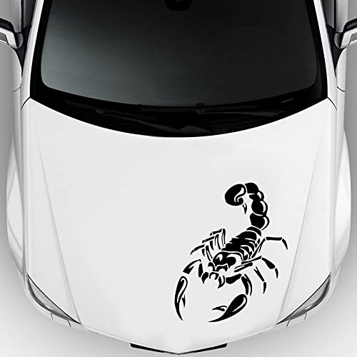 Autoaufkleber Sticker für Motorhaube Groß Skorpion Totem Reflektierende Aufkleber für Autos (Schwarz)