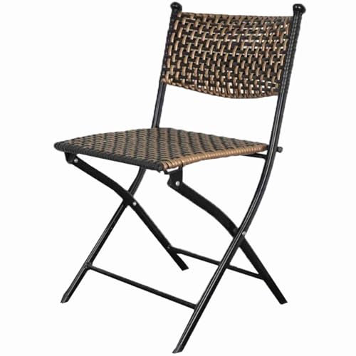Outdoor-Klappstuhl Ultraleichter tragbarer Stuhl Campingstuhl Freizeit-Klappstuhl Carbonstahl-Klappstuhl Mehrere Szenen anwendbar (Color : Schwarz, S : Medium)