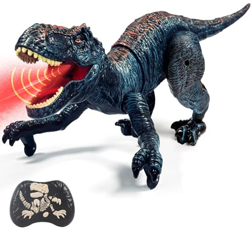 Sunrad Remote Control Dinosaur Toys for Kids 3-5 4-7 8-12 Year Old, Electronic RC Robot Dinosaur with Spray & Light & Roar, Realistic Walking T-Rex Toys Birthday Gifts for Boys Girls