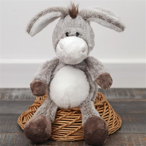 champracer Esel Trotro der kleine Esel Kuscheltier Stehend Niedliche Eselpuppe Hängende Eselpuppe Realistische Weiche Plüschpuppe zum Kuscheln und Spielen (Grau, 32cm)