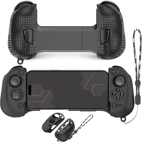 Custodia protettiva in silicone per SCUF Nomad, custodia protettiva compatibile con SCUF Nomad Wireless iPhone Mobile Gaming Controller con manico, custodia protettiva con cordino (nero)
