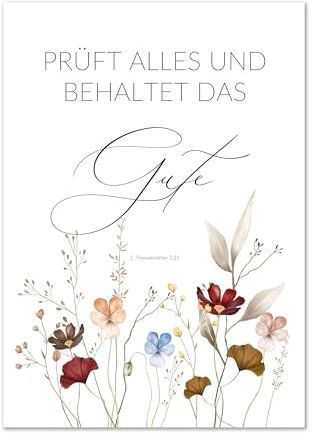 Christliches Poster “Jahreslosung 2025” – Wildblumen - Poster, Plakat, Deko, Print, Bilderdruck, FineArt, A3 oder A4 (A3)