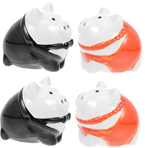 Cabilock Amplia De Usos Contenedor De Sal Para Cocina Tarro De Cerámica Con Forma De Cerdo Tarros De Especias Soporte Decorativo Fácil De Abrir