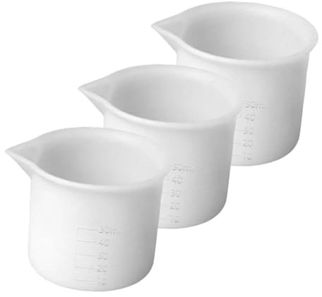 Zerodeko 3pezzi Tazze Di Misura Silicone Scala Trasparente Per Resina Epossidica Bricolage e Cucina Misurini Riutilizzabili Per Miscelazione e Versamento