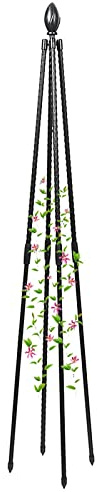 Pyramid Garden Treillis – Support de rose autoportant en métal pour plantes grimpantes, piquets de fleurs d'extérieur, hauteur réglable de 71 à 180 cm, idéal pour le jardinage vertical