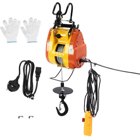 Electric Winch 230V, 1300W Electric Hoist Lift with Wireless Remote Control, Lifting Capacity 230kg, Lifting Height 30m, Pro Portable Engine Crane for Garage, Warehouses