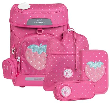 Beckmann Schulranzen Plus Air Schoolbag 7 teilig Strawberry purpur
