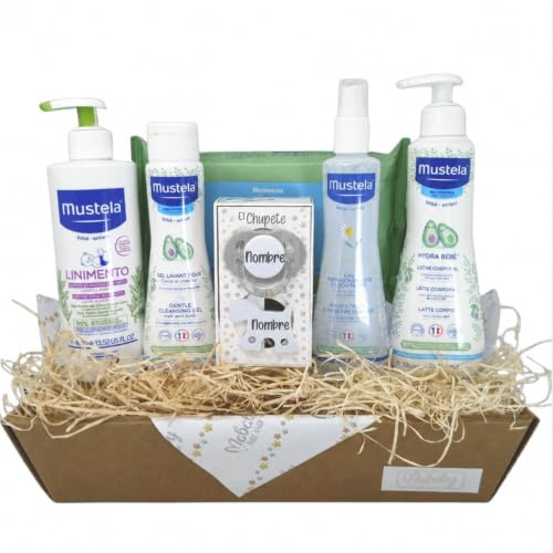 Mababyshop Canastilla Bebé Recién Nacido Personalizada (Eco Basket) | Canastilla personalizada con nombre, mochila y set de dermocosmética completo. Regalo original para recién nacidos.