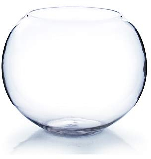 WGV Large Bowl Glass Vase, Diameter 12, Height 10, (Multiple Sizes Choices) Clear Round Bubble Vase Jar, Floral Planter Terrarium for Wedding Event Home Decor, 1 Piece (VBW1210)