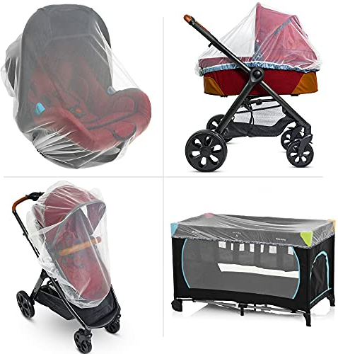 Baby Zanzariera per passeggino, marsupio porta bebè, e culla – Cordoncino elastico per una protezione aderente – Baldacchino scudo per bambino da 1000 maglie