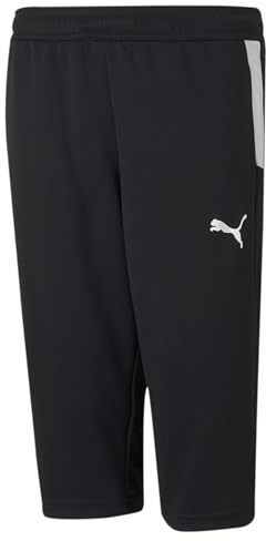 PUMA Unisex Kid's TeamLiga Training 3/4 Pants, Black-White, Large