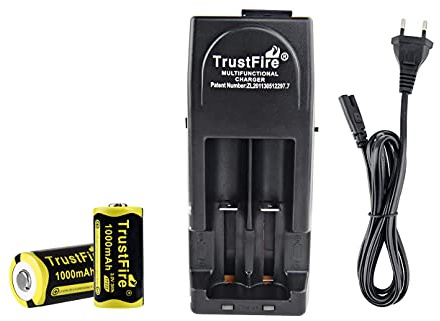 TrustFire 17335 litiumbatteri 1000 mAh 3 V uppladdningsbar (set)