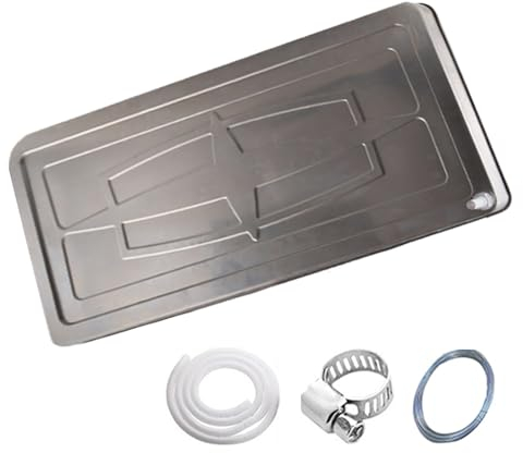 DJJYCTNM Mini Split Air Conditioner Condensate Drain Pan, Stainless Steel Universal Outdoor Ac Drip Cushion Water Collecting Drainage Pan - Bottom Drainage Outlet (Color : 1-2P, Size : 300cm Hose)