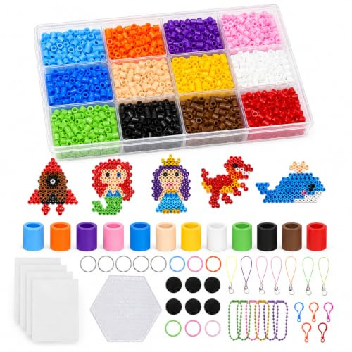 Kit de perles à repasser Maxi 10 mm, 1400 pièces, 12 couleurs pour enfants