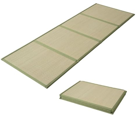 EMOOR Japansk Tatamimatta 90x200cm Enkel Naturlig Ruvgräs (Ofärgad), Hopfällbar Igusa Madrass Golv Sov Japansk Futon Madrass Meditation Yoga Zen