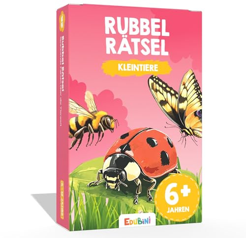 Rubbelrätsel für Kinder [40 Spielkarten mit Rubbelfläche] - Reisespiele für Spaß & Wissen (160 Tier-Fakten) - Lernspiele ab 6 Jahre, Familienspiele, Geschenke für Kinder, Logikspiele (Kleine Tiere)