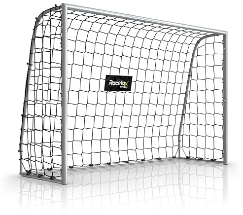 Racetex Fussballtore für Garten Kinder [WETTERFEST] - Fußballtor Kinder und Erwachsene mit stabilem Metallrahmen und Erdankern – Komfortabel aufzubauendes Fußball Tor