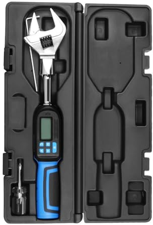 Clé dynamométrique numérique réglable de 6,8 à 135 Nm avec indicateur LED, signal acoustique, mémoire de stockage, tête à cliquet en acier au chrome vanadium