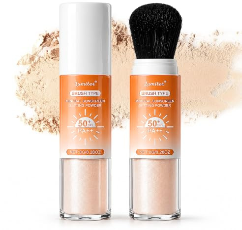2PCS SPF50 Mineral Powder Sunscreen for Scalp & Face, SPF Powder for Scalp | Scalp Sunscreen SPF 50, Zinc Oxide Filters, Oil Control Natural Matte Finish, Lasting Lightweight Breathable