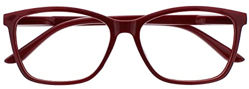 The Reading Glasses Company Rosso Scuro Marrone Lettori Grande Stile Designer Uomo Cerniere Molla R51-Z +1,00 - 50 Gr