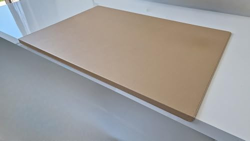 Gewinkelte Schreibtischunterlage mit Kantenschutz sanft lux Leder 60 x 38 Beige