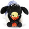 Nici 41470 Shaun The Sheep Schaf Kuscheltier Timmy mit kleinem Bär, Schnuller und Schlafmütze, 25 cm, Farbe: Weiß/Schwarz