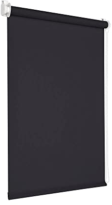 Victoria M. Tenebra Tenda a Rullo Oscurante, Montaggio con e senza Fori, Avvolgibile, Nero, 40 cm x 160 cm (Larghezza x Altezza)