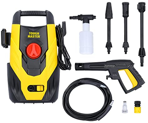 TOUGH MASTER Pressure Washer110 Bar 1400W Flow Rate 390 L/H, High Power Washer For Cleaning Car Vehicle Floor Wall Furniture Patio, Compact Lightweight Portable Jet