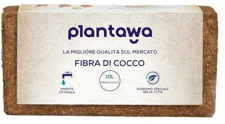 PLANTAWA Fibra de Coco 10L, Bloque de Sustrato de Coco, Fibra de Coco Natural, Tierra para Plantas Uso Huerto Urbano Terrario Plantas Exterior Turba para macetas