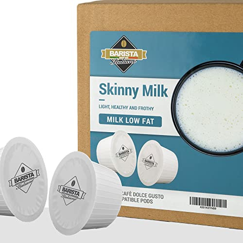Barista Italiano - Skinny Milk Pods - 60 Pods Compatible with Dolce Gusto®* machines (MILK LOW FAT, NO SUGAR ADDED, 60 Capsules, 60 Servings)