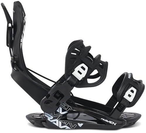 RAVEN Snowboard Bindung Fastec FT360 oder Multientry FTM450, FTM500, GT Alu (FT360 Black, XL(43-47))