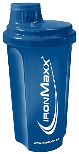 IronMaxx 700ml Protein Shaker Blu Scuro con tappo a vite, setaccio e scala di misurazione, borraccia da palestra a tenuta stagna per proteine idrolizzate, senza BPA e plastificanti DEHP