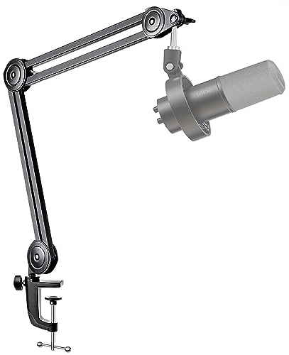 FIFINE Mikrofon Arm, Einstellbarer Mikrofon Ständer, 3/8 bis 5/8 Adapter, Mikrofonclip, DREI Kabelbinder