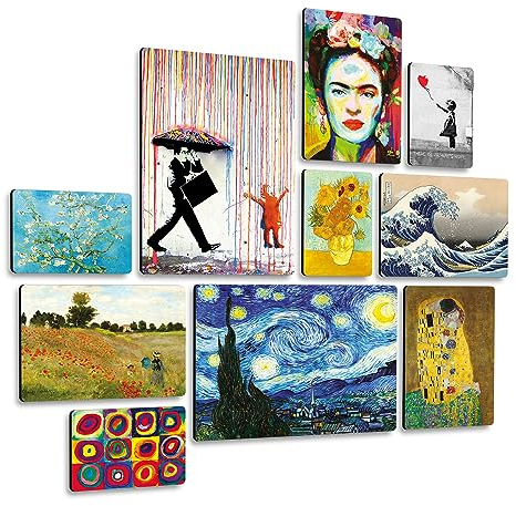 Giallobus - Set 10 quadri Multi pannello - Best sellers - Legno Mdf - - 2 x 42x29,7cm - 4 x 29,7x21cm - 4 x 21x14,85cm - - Pronti da appendere - Quadri moderni per la casa