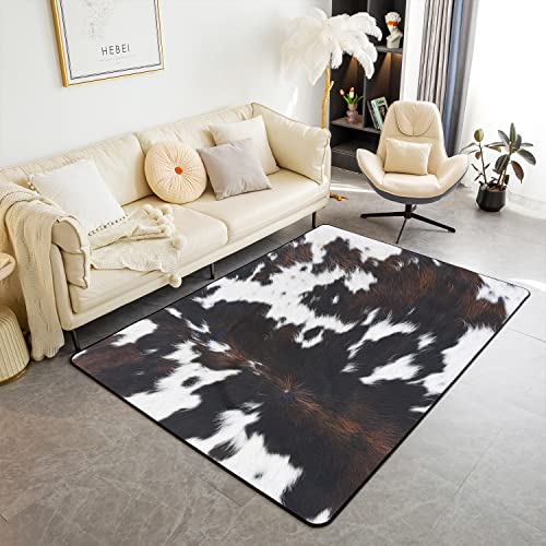 Kuhhide Teppich 150x200cm Wetterfest Bauernhaus Kuhfell für Wohnzimmer Schlafzimmer Weich Kuh Haut Cabin Lodge Wohnzimmer Wohnzimmerteppich für Küche und Balkon Outdoor Teppich für Wohnzimmer