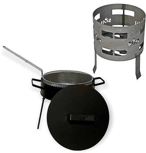 Sor pampa Lujo Argentino Disco de Arado + Cesta Freidora + Stoker - Argentina Paellera - BBQ Parrilla Asado (Disco 14)