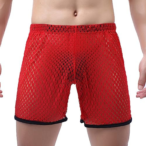 Duohropke Herren Kurze Hose Sexy Shorts Männer Netz Unterhose Reizwäsche Underwear Hipster Fetisch Clubwear Beiläufige Herren Kleidung Niedrige Taille