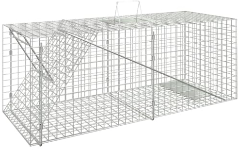 ARKEM Lebendfalle 64,5x25x26,5 cm Verzinktes Eisen Katzenfalle Lebendfalle Ratzfatz Lebendfalle Kastenfalle