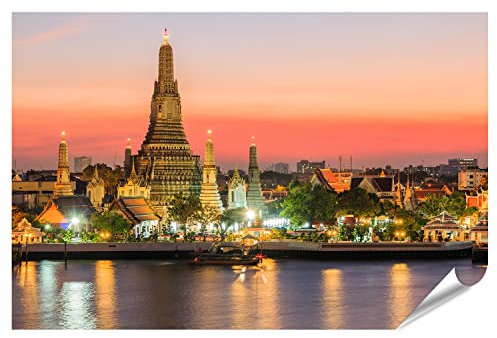 islandburner Prime XXL Bild Poster Bangkok Thailand Bankok Wat Arun Tempel Sonnenuntergang Premium Bilder Fotodruck